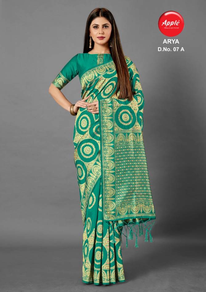 Apple Arya 07 Latest Fancy Designer Festive Wear   Blend  Silk Saree Collection 